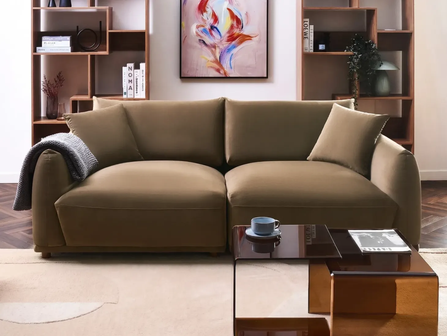 Sofa 3 personers JUBEK Velour Brun