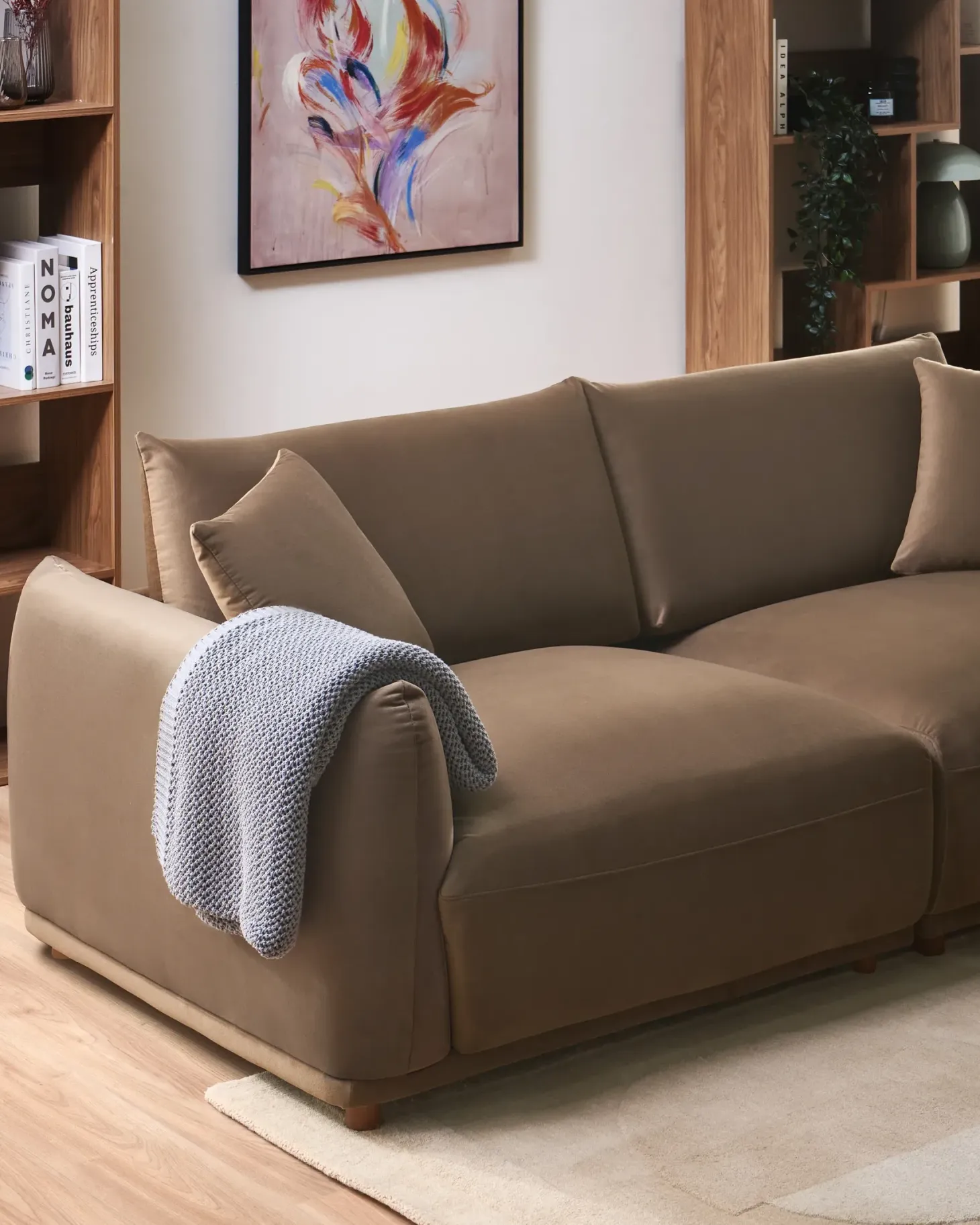 Sofa 3 personers JUBEK Velour Brun