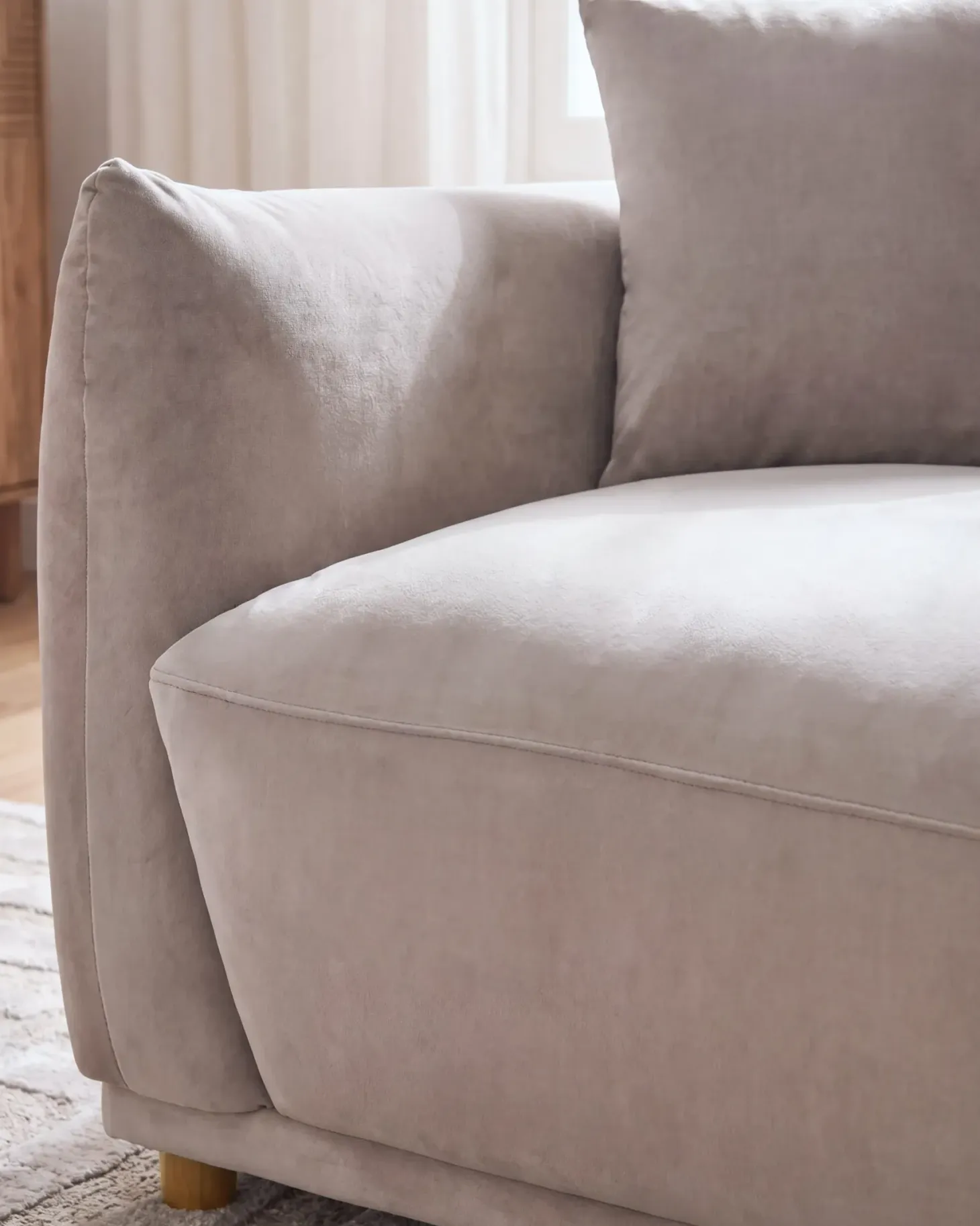 Sofa 3 personers JUBEK Velour Brungrå