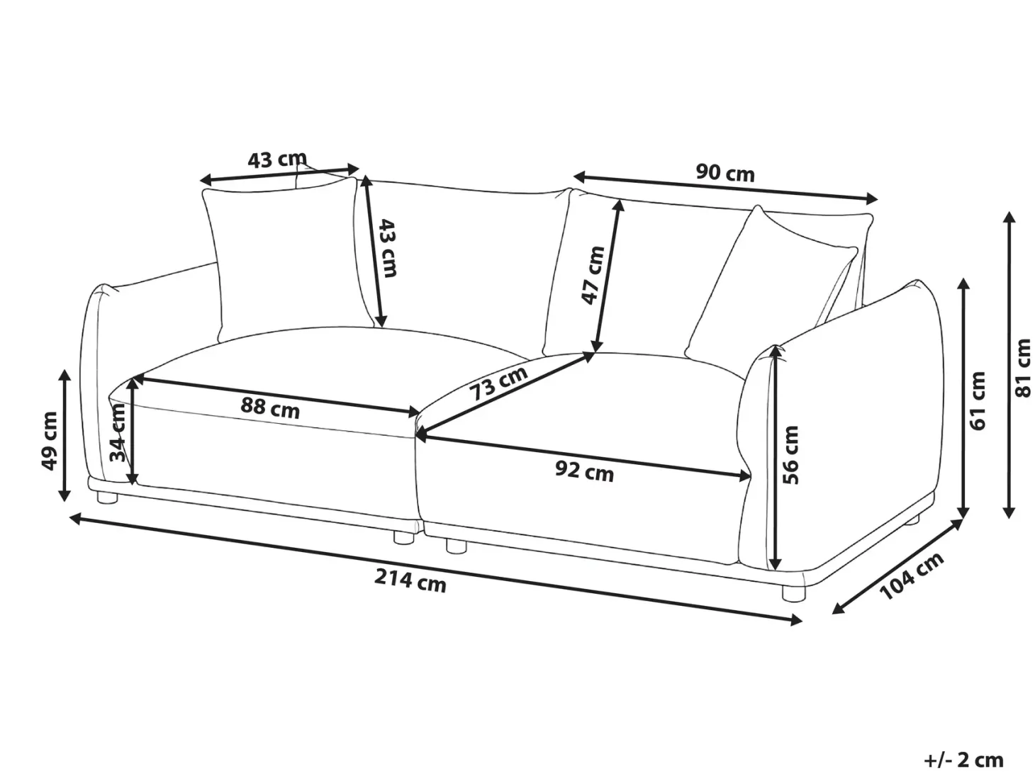Sofa 3 personers JUBEK Velour Brungrå