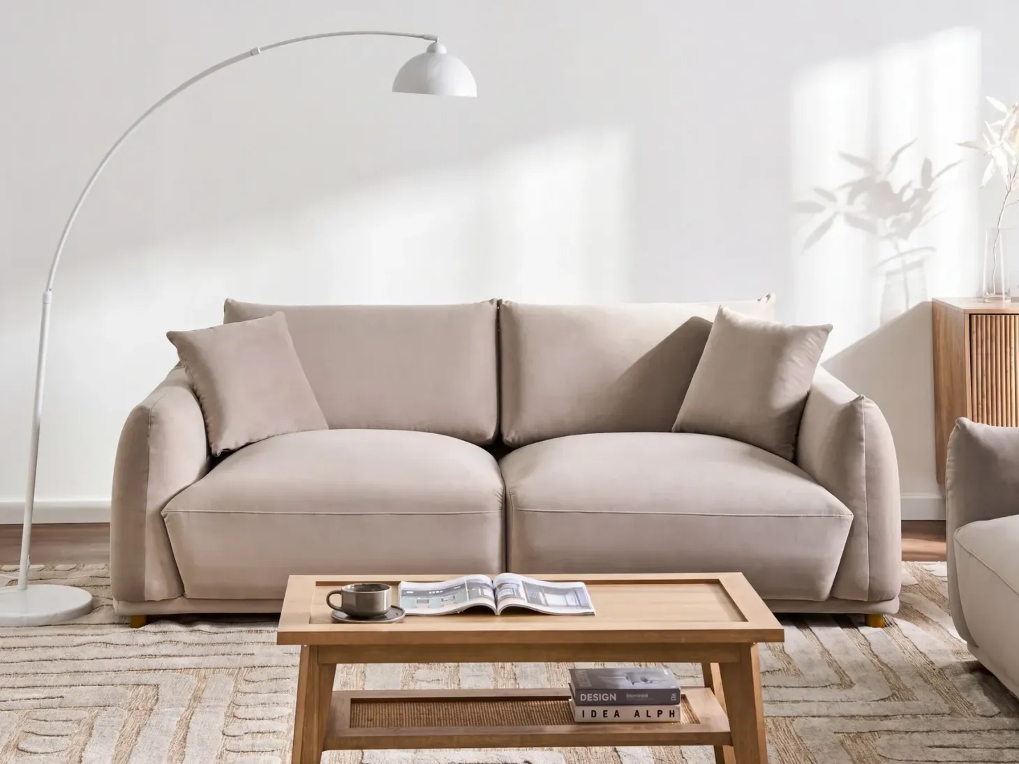 Sofa 3 personers JUBEK Velour Brungrå