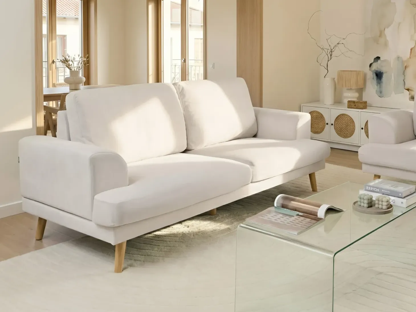 Sofa 3 personers KILDAL Lys Beige