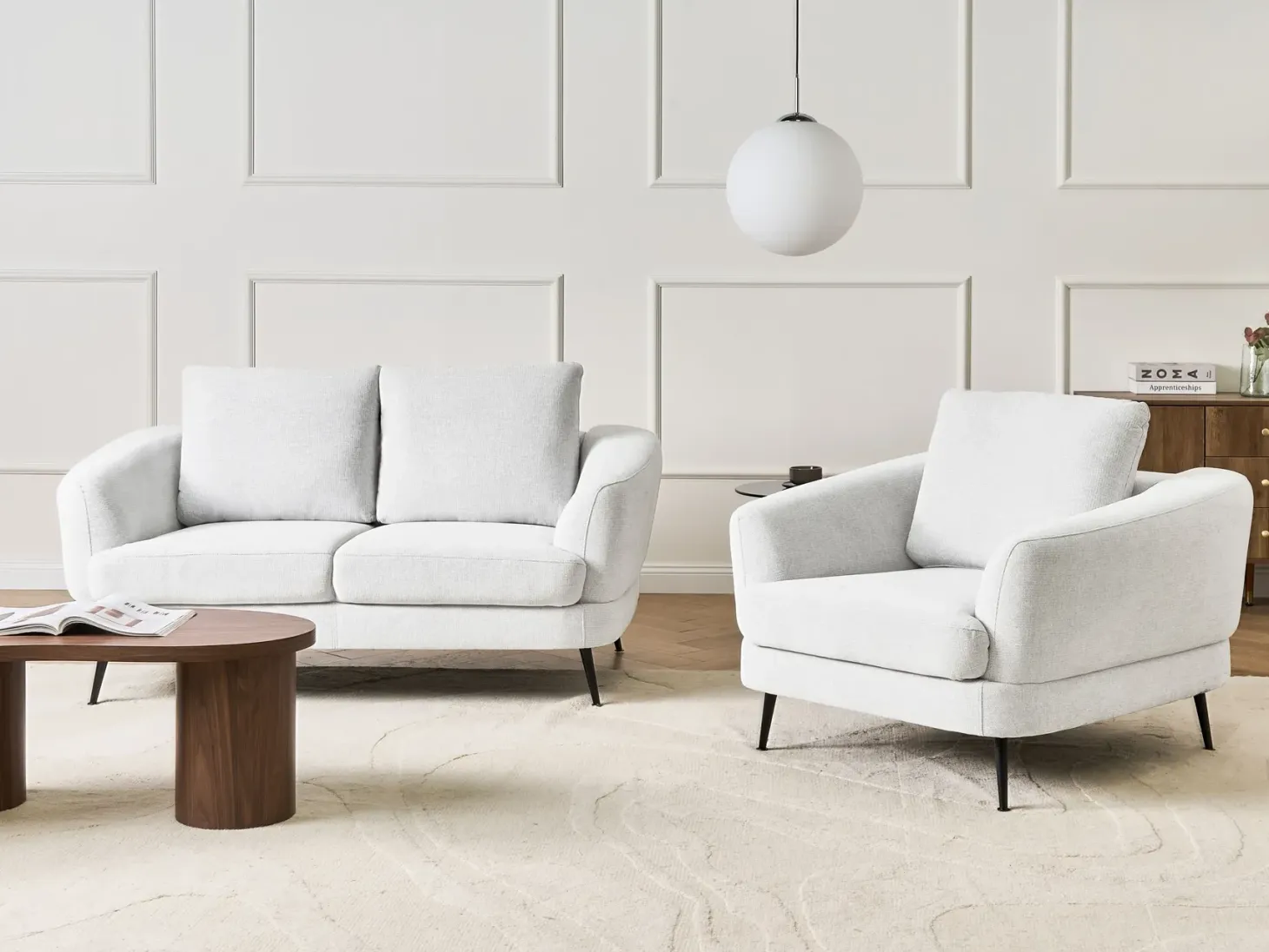 Sofa 2 personers KJAER Cremehvid