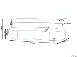 Sofa 3 personers LAERDAL Grøn