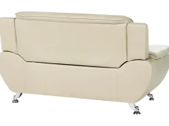 Sofa 2 personers LEIRA Kunstlæder Beige