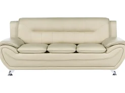 Sofa 3 personers LEIRA Kunstlæder Beige