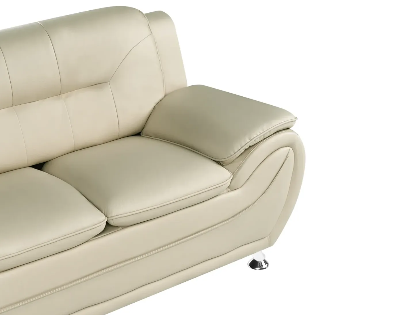 Sofa 3 personers LEIRA Kunstlæder Beige