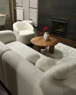 Sofa 3 personers LEIREN Boucle Hvid