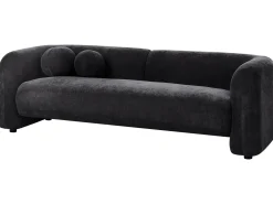 Sofa 3 personers LEIREN Chenille Sort
