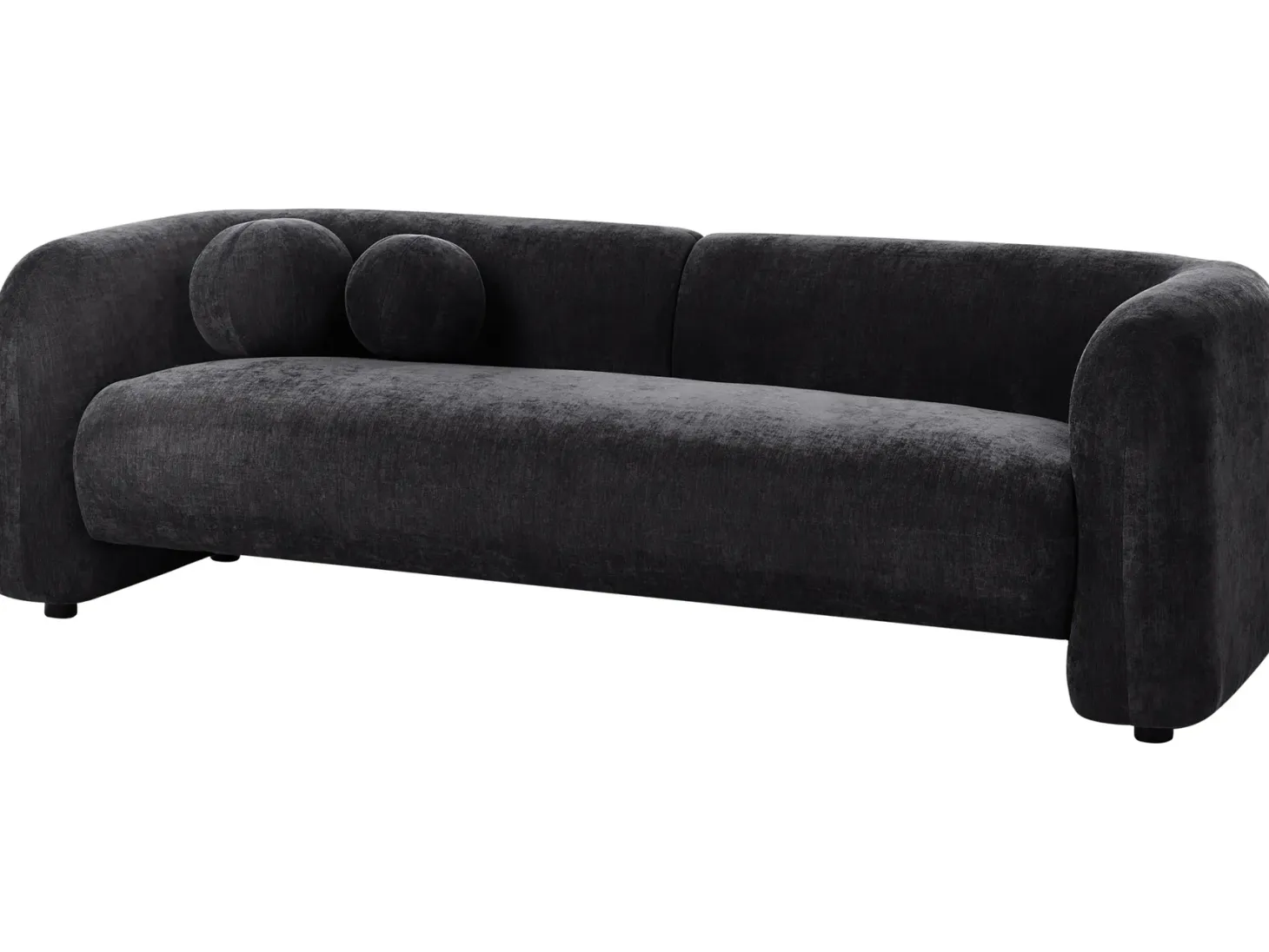 Sofa 3 personers LEIREN Chenille Sort