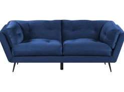 Sofa 3 personers LENVIK Velour Navy Blå