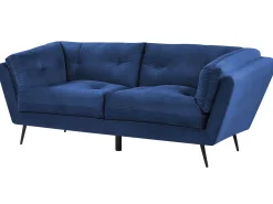 Sofa 3 personers LENVIK Velour Navy Blå