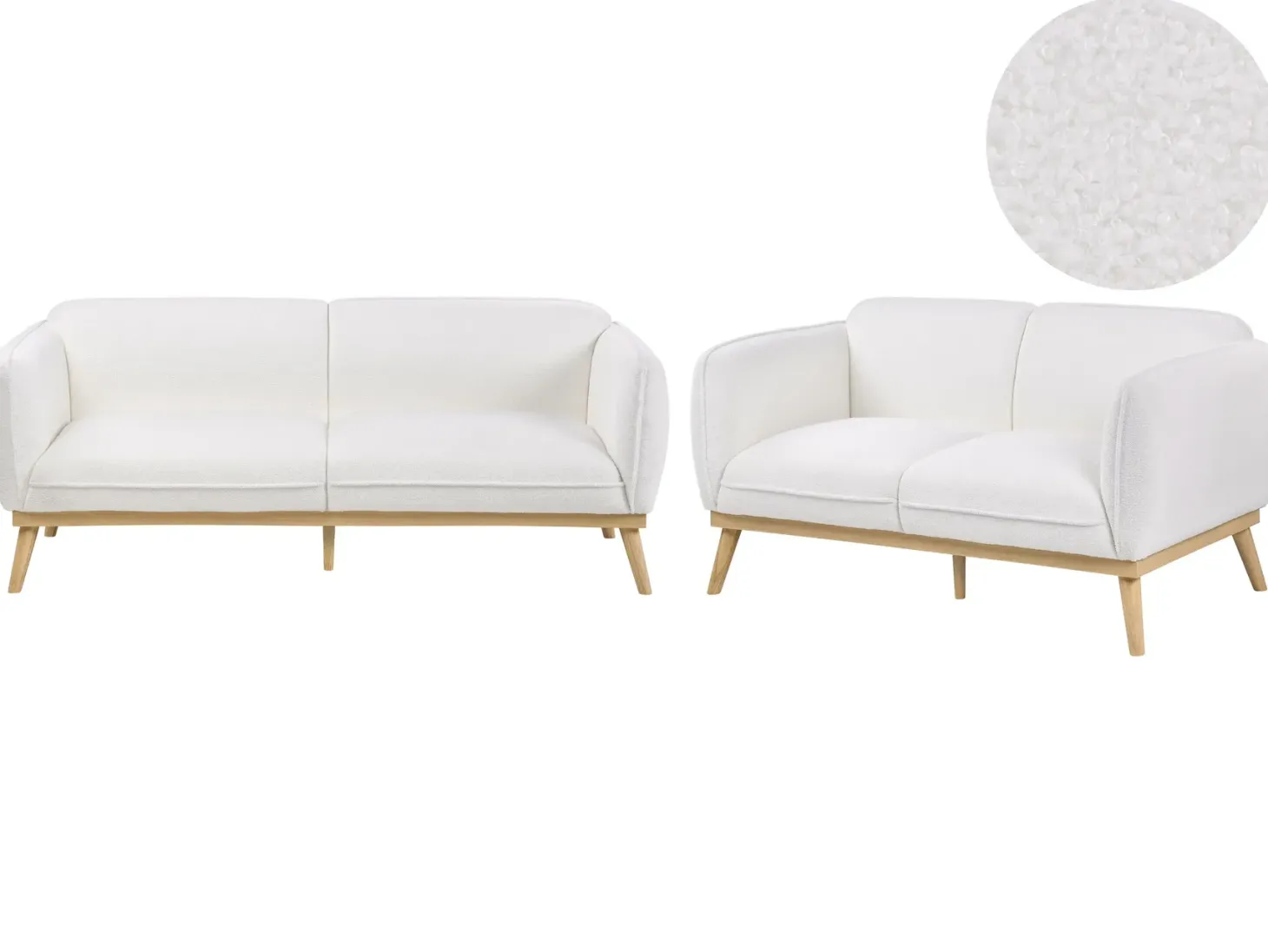 Sofa 2 personers LJUNG Boucle Hvid