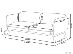 Sofa 3 personers LJUNG Boucle Lys Beige