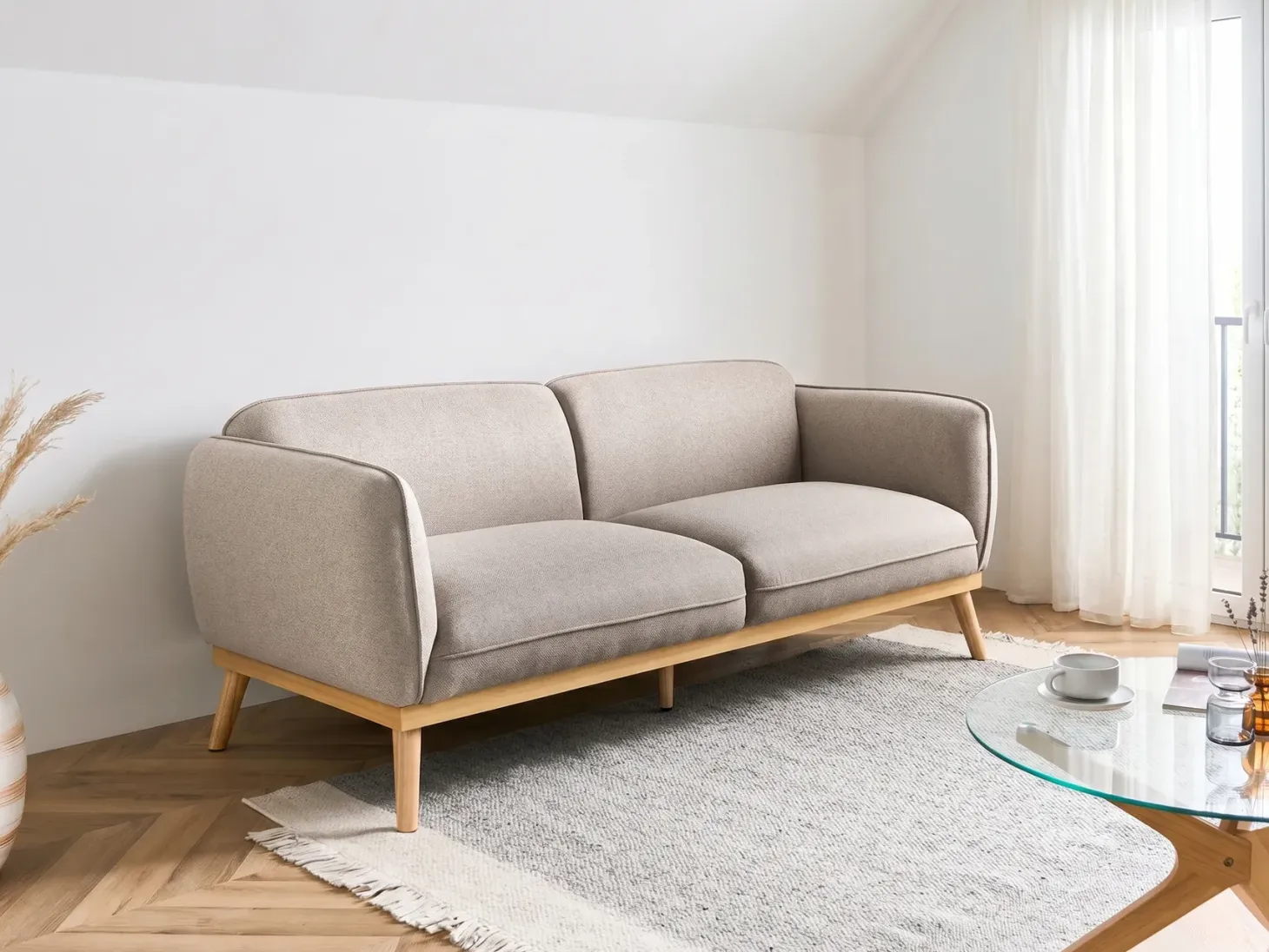 Sofa 3 personers LJUNG Lysebrun