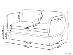 Sofa 2 personers LJUNG Sort