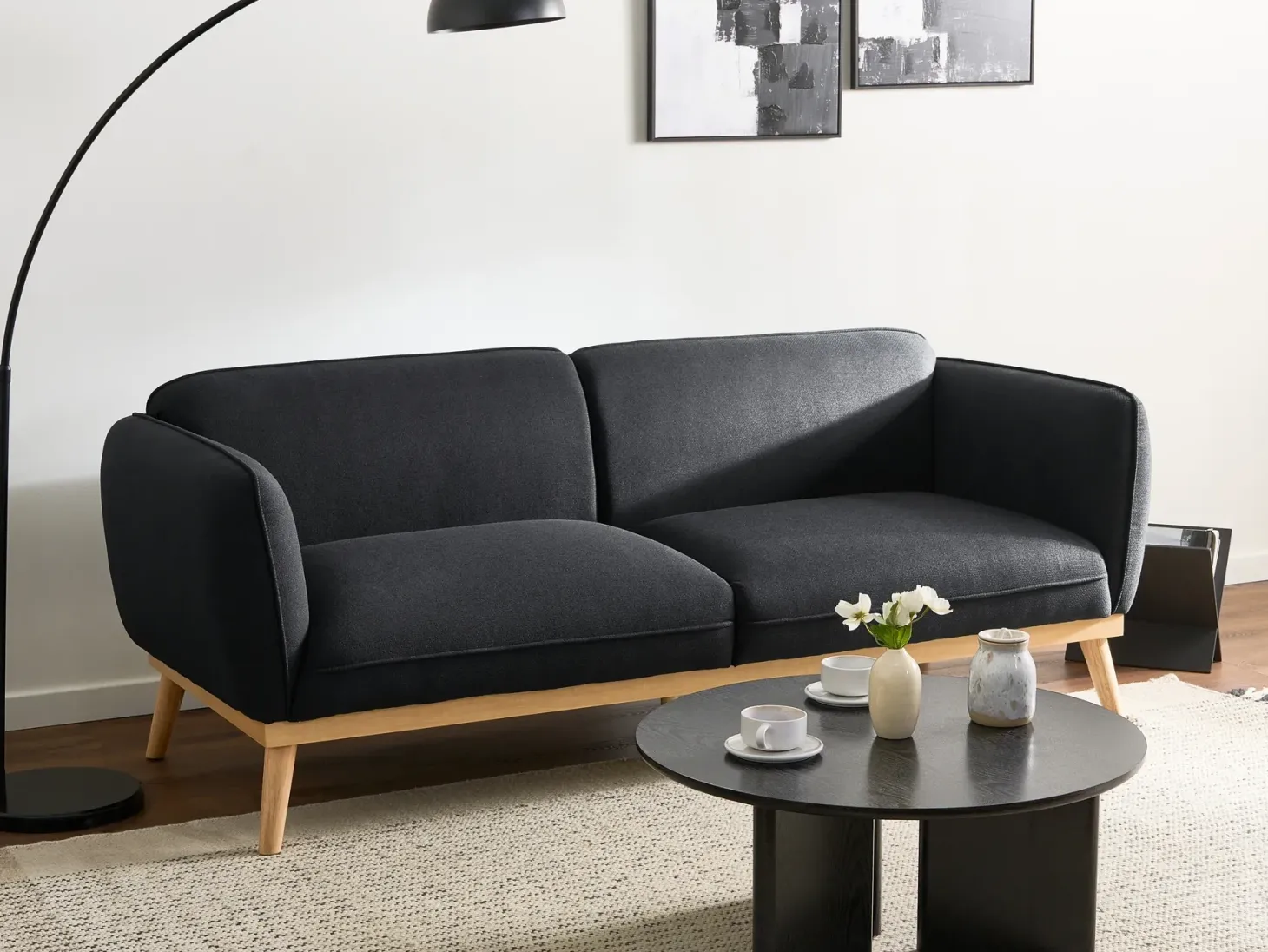 Sofa 3 personers LJUNG Sort