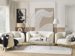 Sofa 3 personers LOEN Boucle Hvid