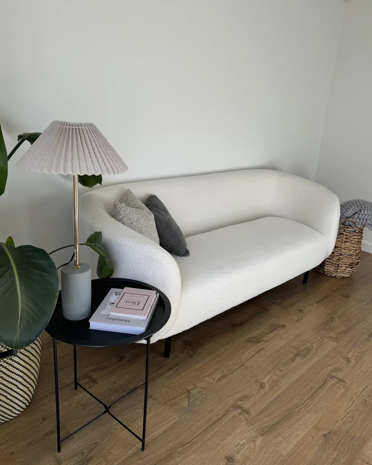 Sofa 3 personers LOEN Boucle Hvid
