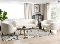 Sofa 2 personers LOEN Boucle Hvid