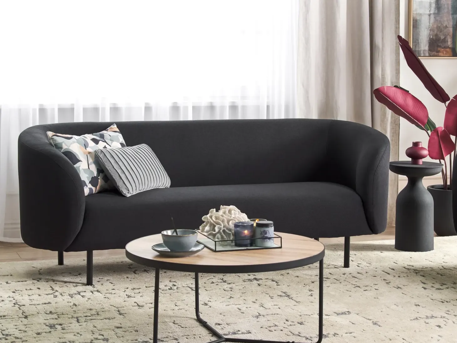 Sofa 3 personers LOEN Sort