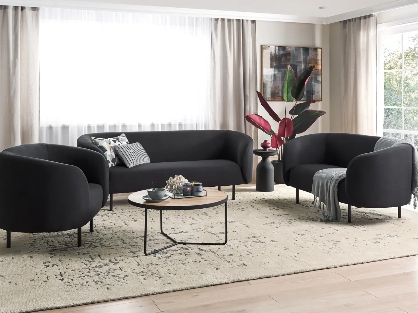 Sofa 2 personers LOEN Sort