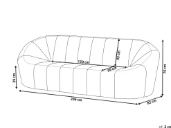 Sofa 3 personers LOMMA Boucle Hvid