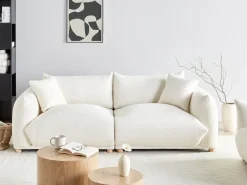 Sofa 3 personers LUVOS Boucle Cremehvid
