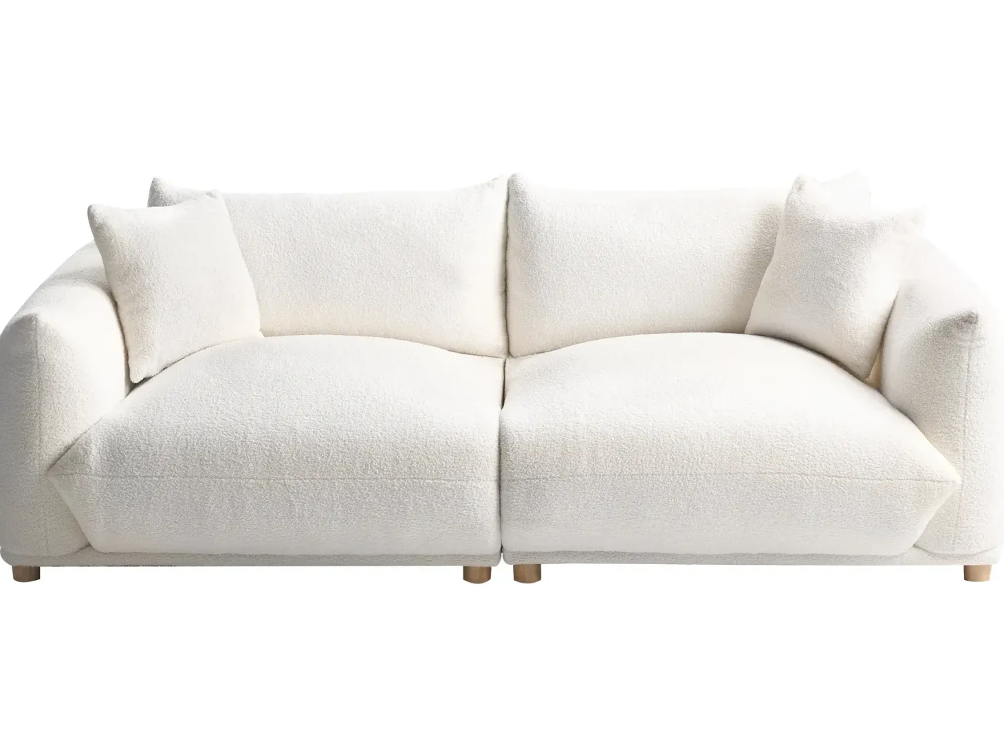 Sofa 3 personers LUVOS Boucle Cremehvid
