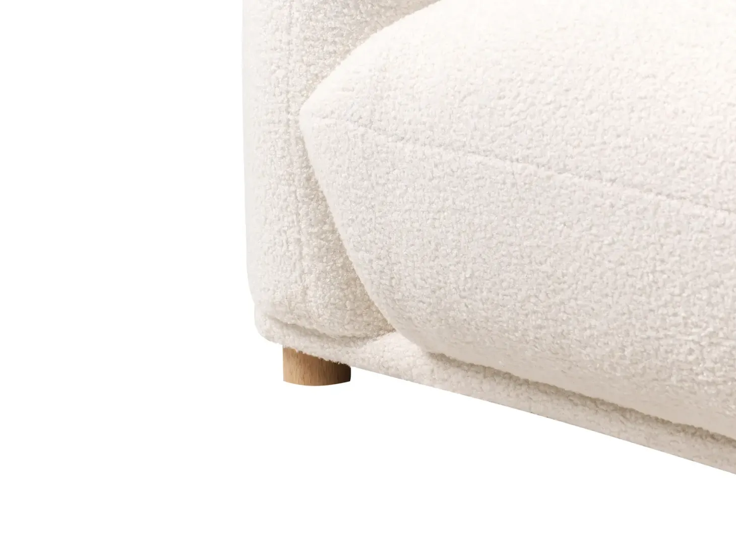 Sofa 3 personers LUVOS Boucle Cremehvid