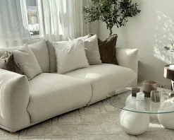 Sofa 3 personers LUVOS Cremehvid