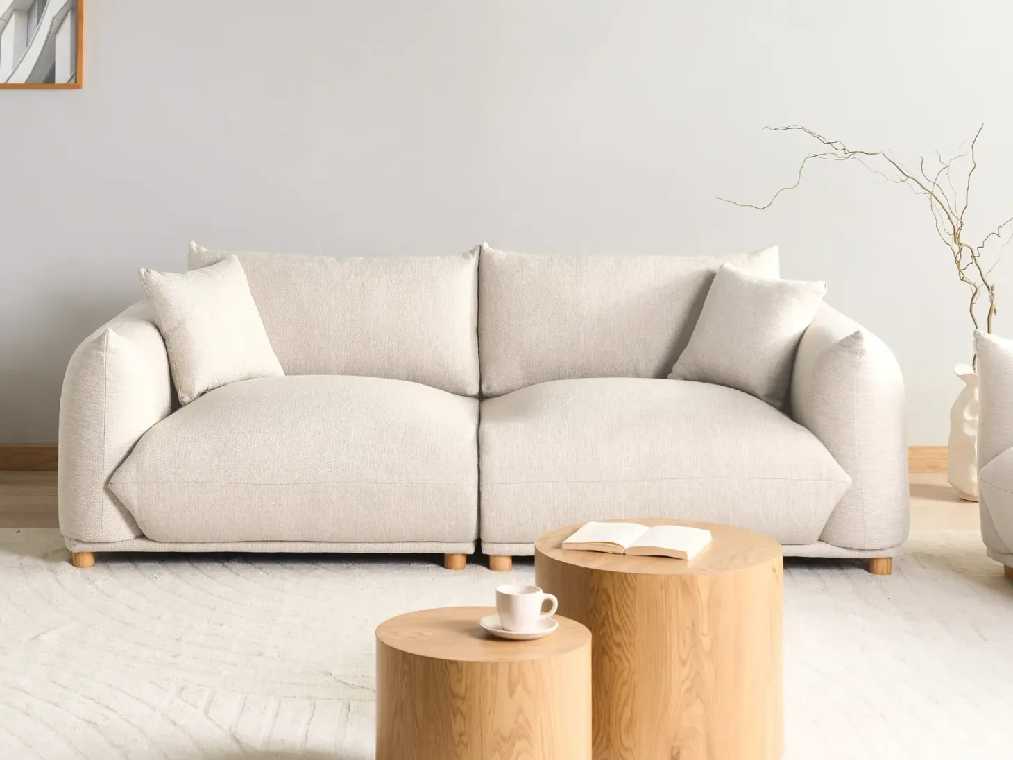 Sofa 3 personers LUVOS Lys Beige