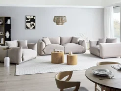 Sofa 3 personers LUVOS Velour Brungrå