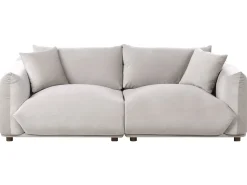 Sofa 3 personers LUVOS Velour Brungrå