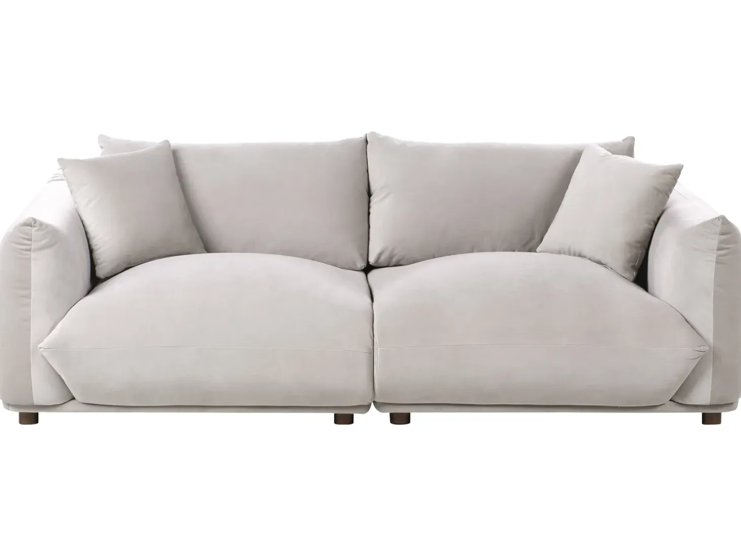 Sofa 3 personers LUVOS Velour Brungrå