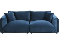 Sofa 3 personers LUVOS Velour Mørkeblå