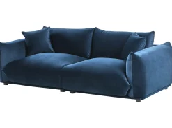 Sofa 3 personers LUVOS Velour Mørkeblå