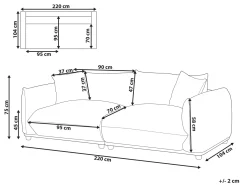 Sofa 3 personers LUVOS Velour Mørkeblå