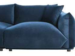 Sofa 3 personers LUVOS Velour Mørkeblå