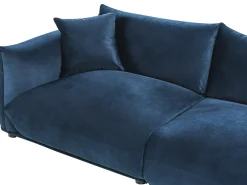 Sofa 3 personers LUVOS Velour Mørkeblå