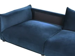 Sofa 3 personers LUVOS Velour Mørkeblå