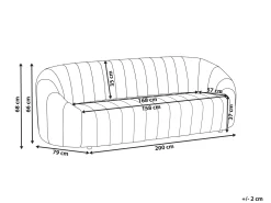 Sofa 3 personers MALUNG Velour Beige