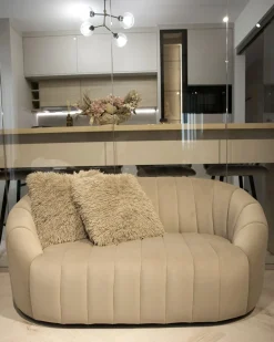 Sofa 2 personers MALUNG Velour Beige