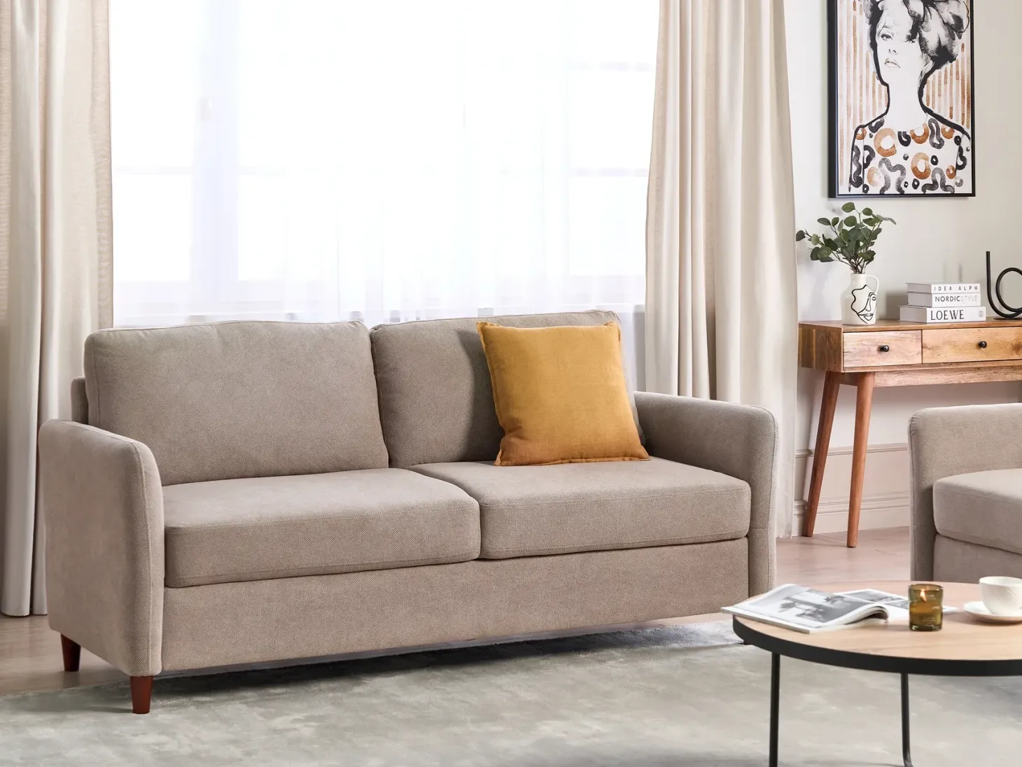 Sofa 3 personers MARE Brungrå med opbevaring