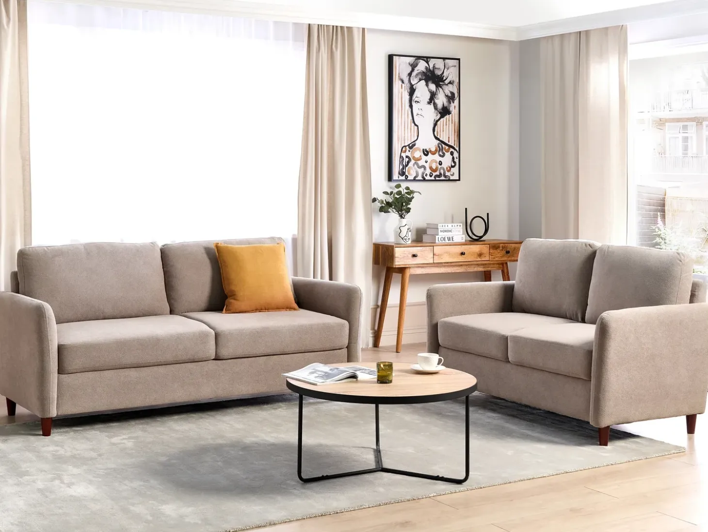 Sofa 2 personers MARE Brungrå med opbevaring