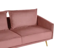 Sofa 3 personers MAURA Velour Lyserød