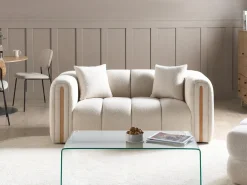Sofa 2 personers MORSIL Boucle Cremehvid