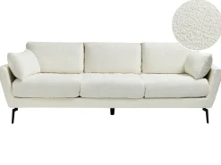 Sofa 4 personers NENOLA Boucle Cremehvid