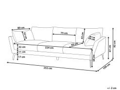 Sofa 4 personers NENOLA Boucle Cremehvid