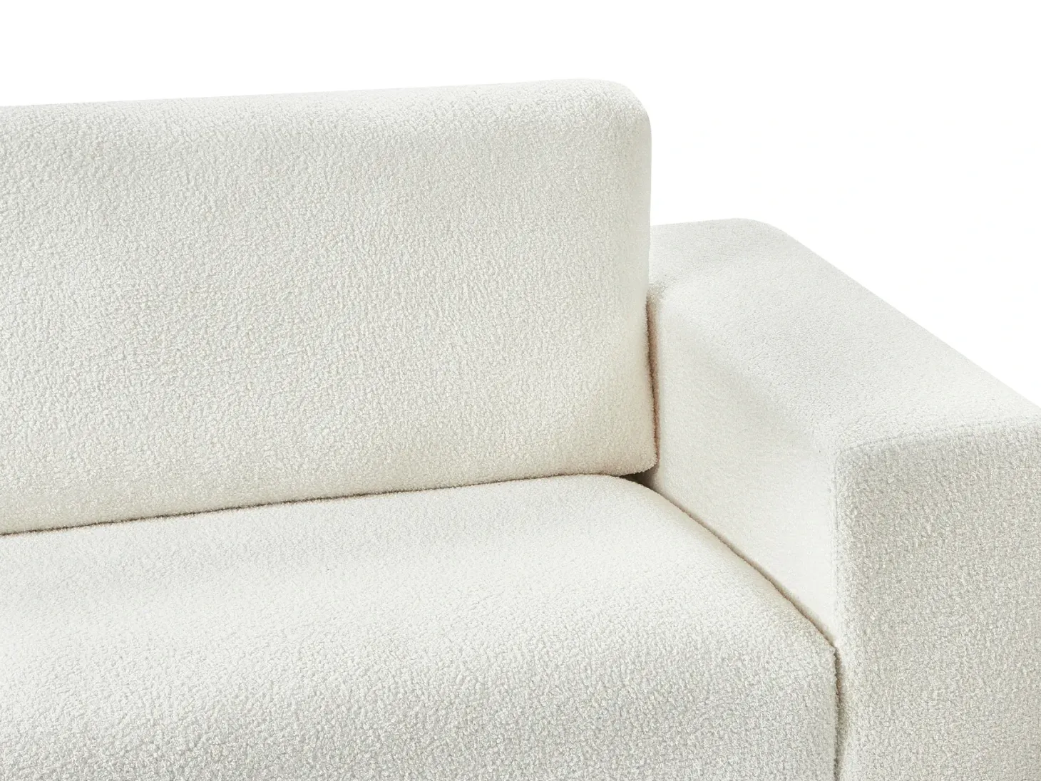 Sofa 3 personers NIVALA Boucle Cremehvid